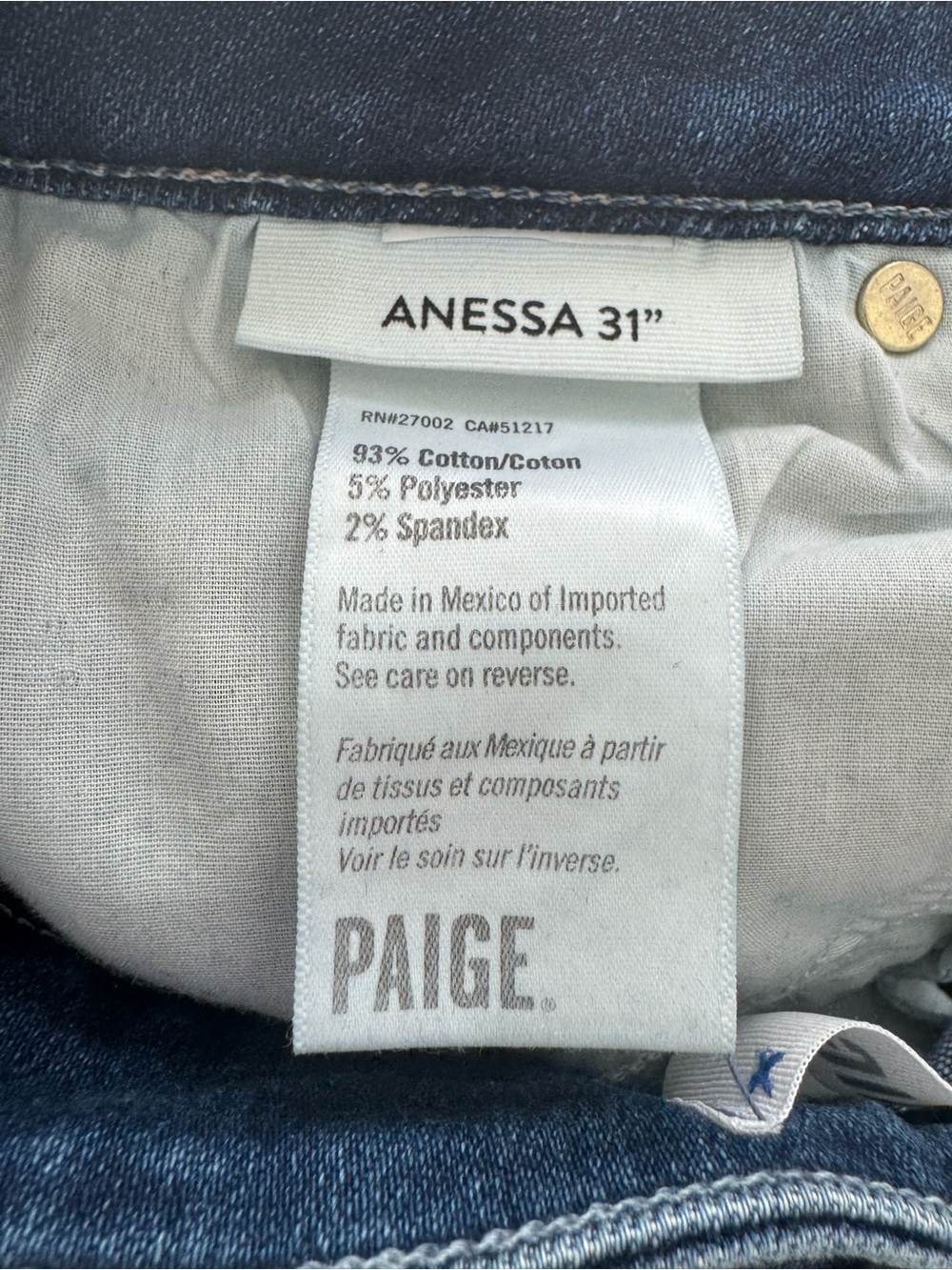 PAIGE Anessa Wide-leg Jeans | 31” | Raw hem - Picture 5 of 5